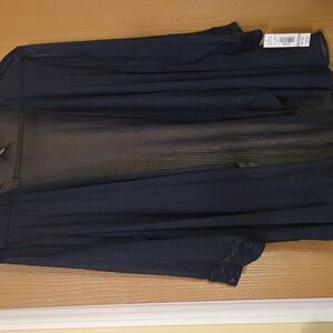 Navy NWT sheer kimono glitter sleeve